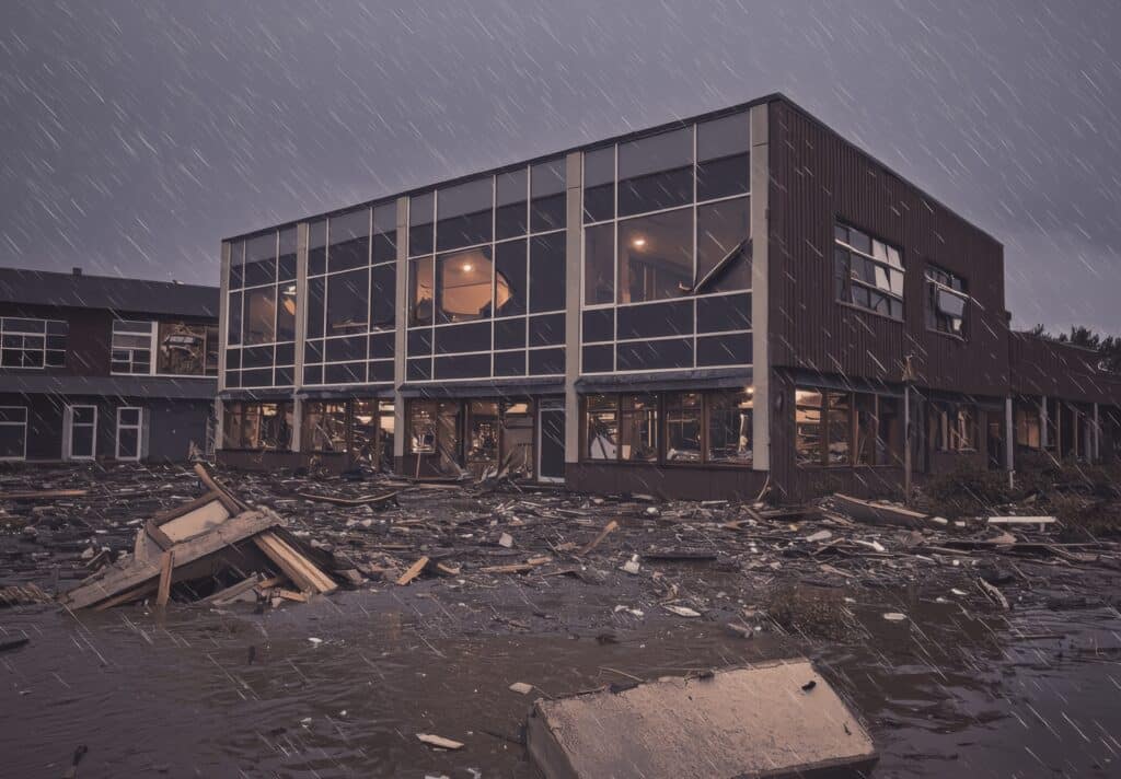 visual representation of weather related damage to properties