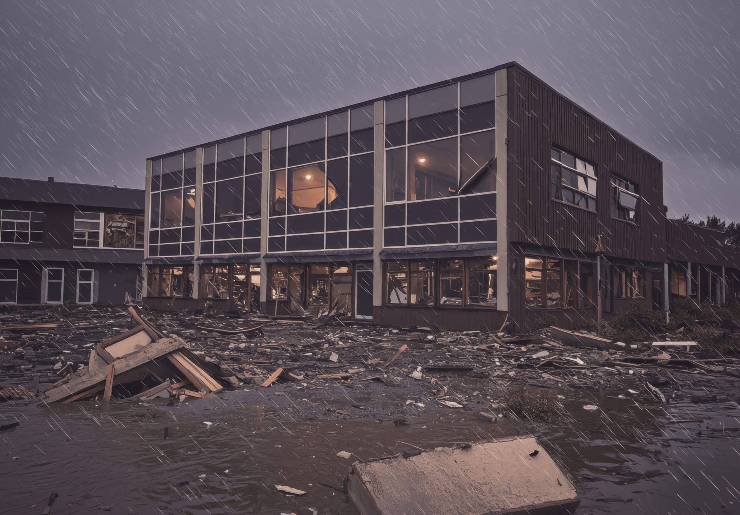 visual representation of weather related damage to properties