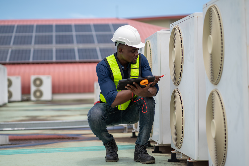 AC unit check on roof